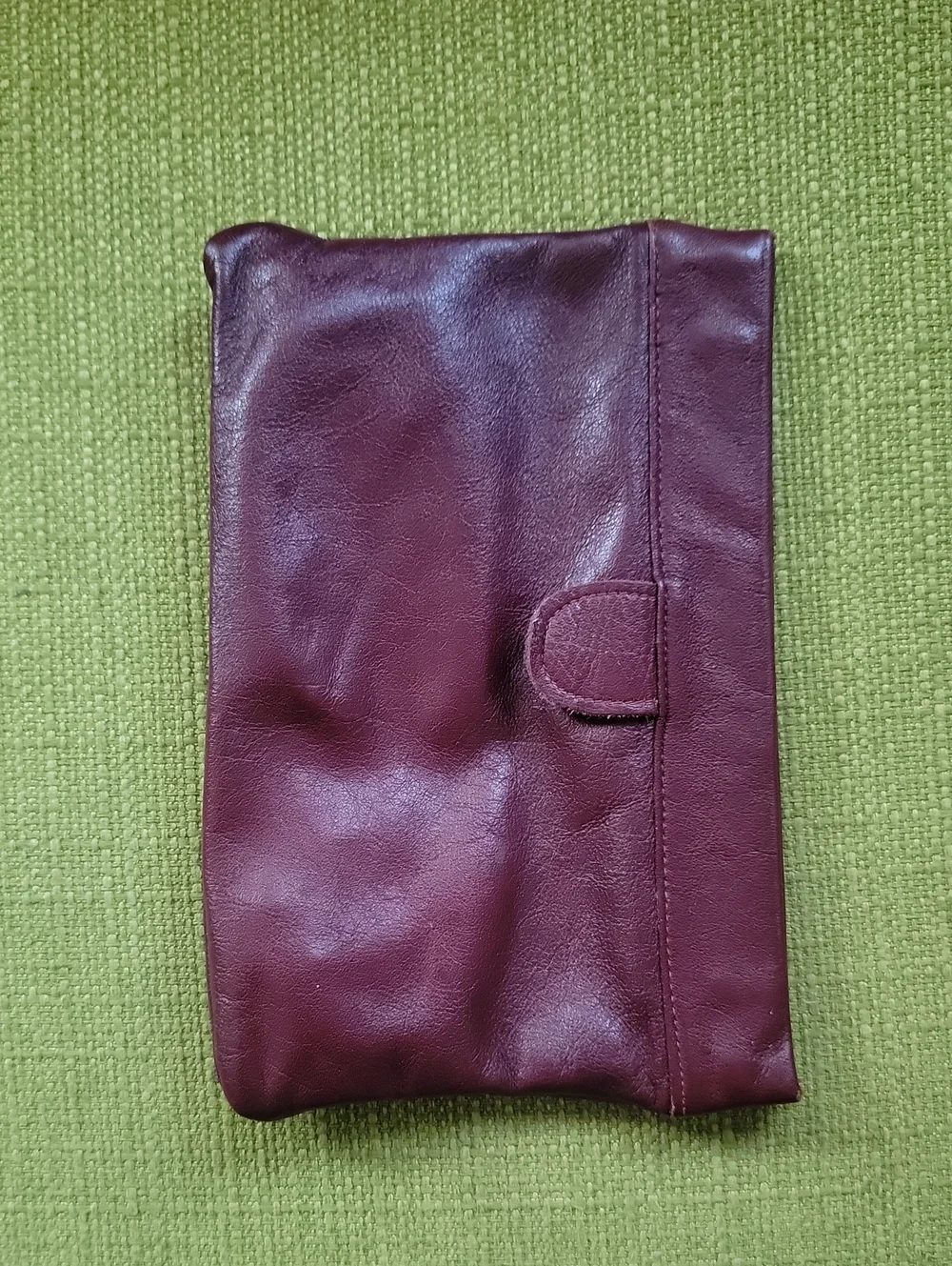 Vintage By BOSCA Leather  Clutch with Gold Accent